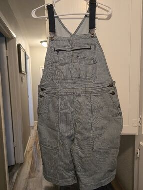 Duluth Trading Co Blue & White Pinstripe Overalls